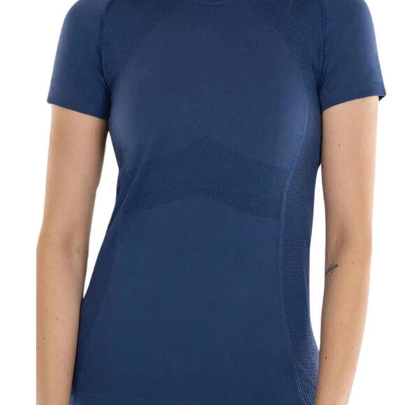 Tops - Anique Women's Signature Short Sleeve Riding‎ Equestrian Crew Blueberry L Shirt